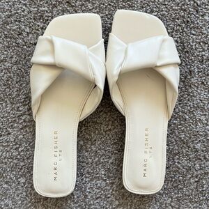 Marc Fisher Women's Ivory Slide Sandals